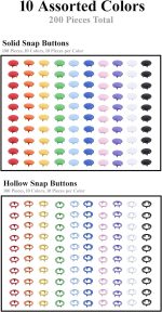 Mandala Crafts Metal Snap Button Kit - Snap on Buttons with Snap Fastener Tool for Sewing Clothing Leather Crafting 10 Assorted Colors 9.5mm 0.37 Inch - Image 2